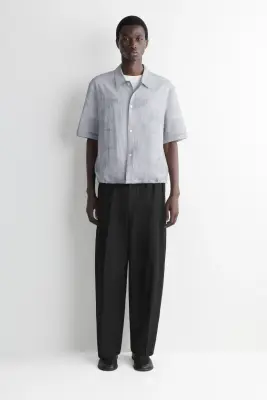 CHEMISE TEXTURÉE À OURLET AJUSTABLE - BLEU / IMPRIMÉ — photo 2