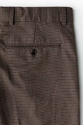 Pantalon de costume Loose Fit - Marron foncé/carreaux — photo 5