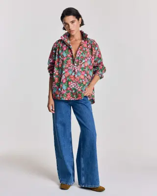 Chemise Leonor imprimé Liberty rose et bordeaux — photo 5