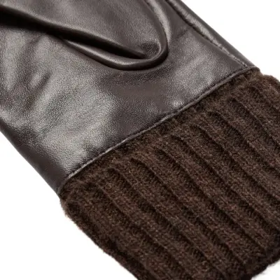 Gants Birna Cuir Chocolat — photo 3