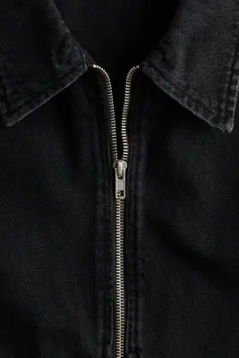 Veste en denim avec col - Noir délavé — photo 5