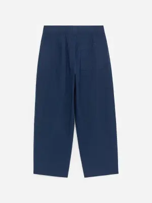 Pantalon en lin mélangé - Bleu foncé — photo 2