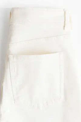 Wide High Waist Ankle Jeans - Crème — photo 4