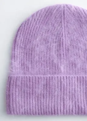 Bonnet en cachemire brossé - Lilas — photo 2