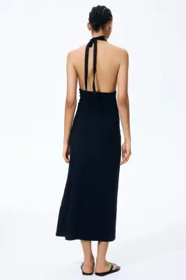 Robe maxi avec dos nu - Noir — photo 3