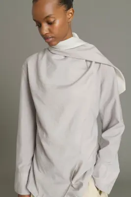 BLOUSE LEONORE GRIS PARME — photo 3