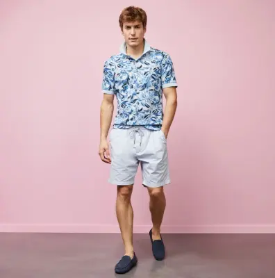 EDEN PARK POLO FLEURS Bleu — photo 5