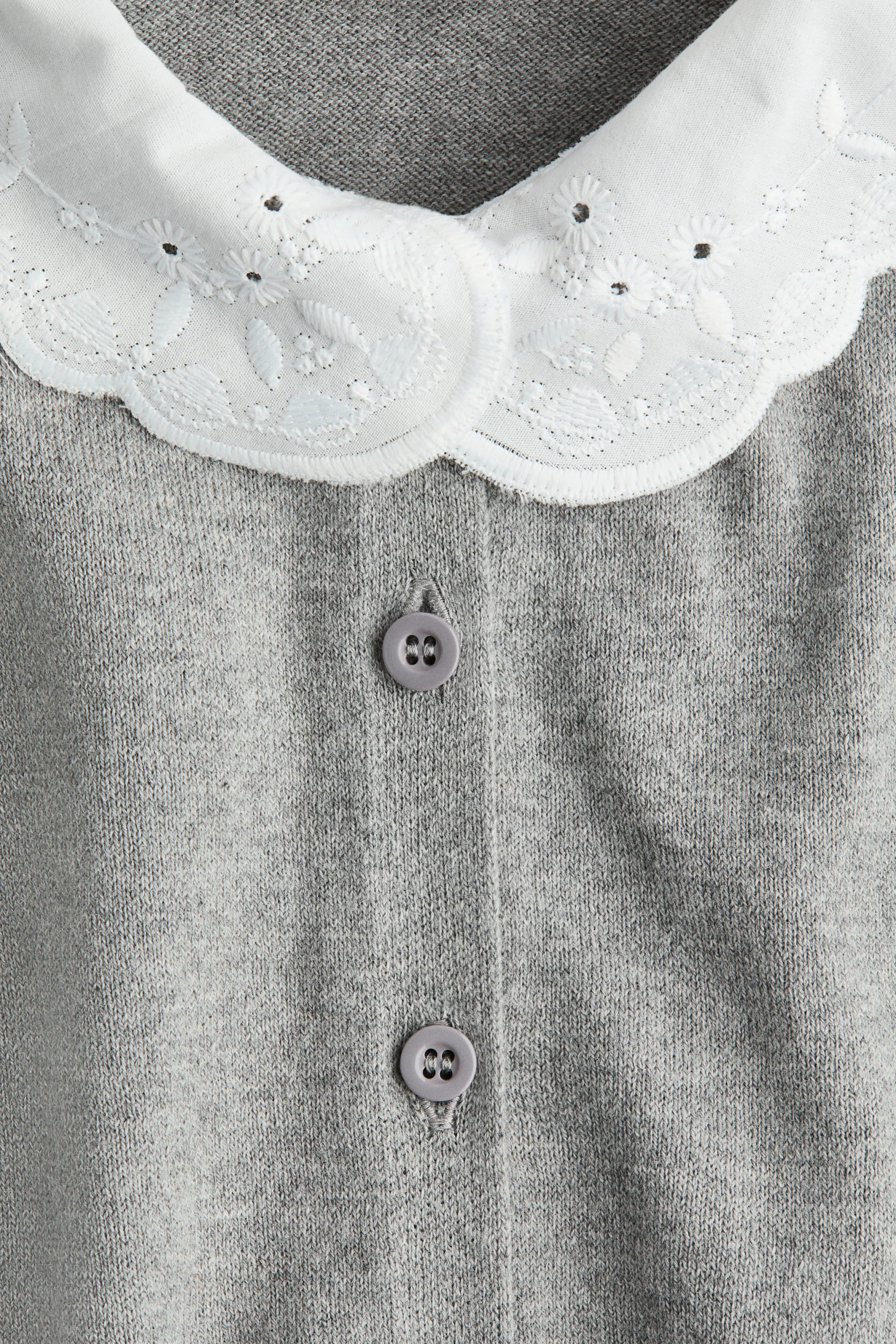 Gilet avec col - Gris chiné
