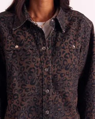 Chemise Perrine léopard fauve chocolat — photo 4