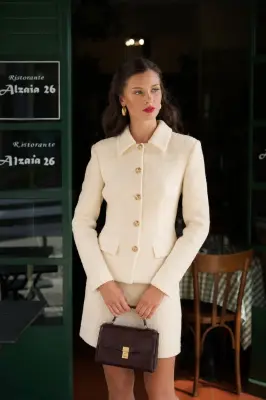 Blanche Short Coat - Cream yellow — photo 1