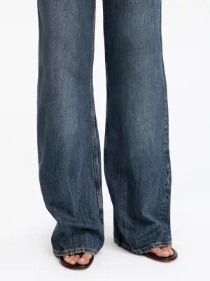 Jean évasé à taille basse ELM - Bleu grisé — photo 3