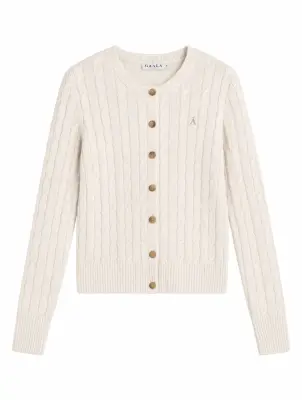 Vincent Cotton Cashmere Cardigan - Grey — photo 2