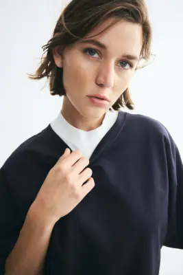 T-shirt oversize - Navy blue — photo 4