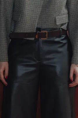 Ceinture en cuir lisse Femme — photo 2