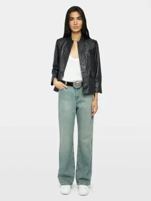 Blazer Veryn Cuir Froissé — photo 1