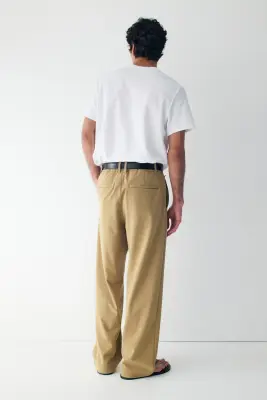 Pantalon large à taille élastique Four-way Stretch - Beige — photo 1