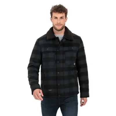 CAMEL ACTIVE VESTE ECOSSAISE Noir Marine — photo 1