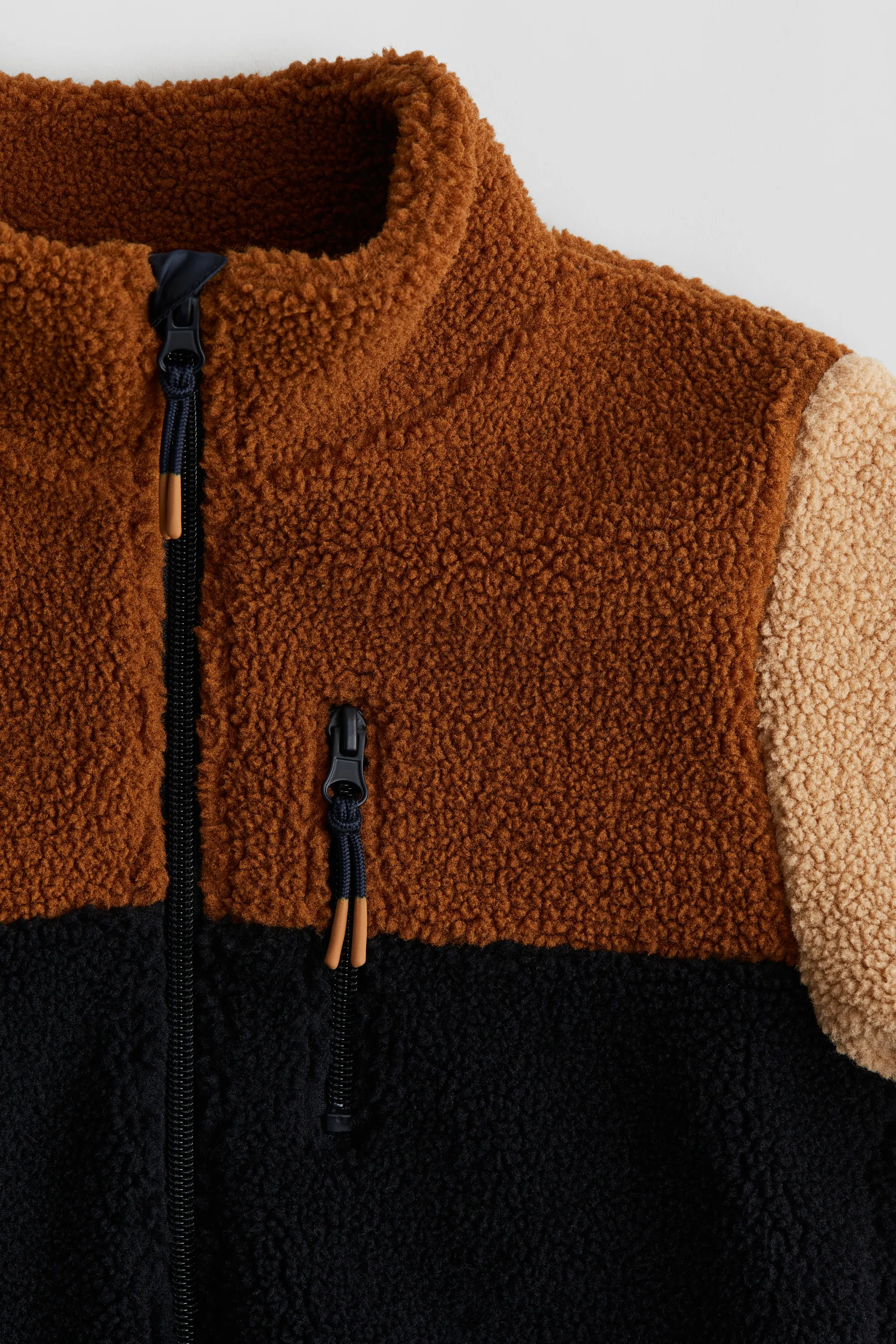Veste en tissu Teddy bear - Marron/color block