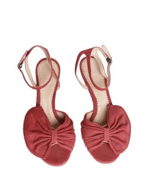 Sandales TERRY compensées à noeud en toile rouge cerise NEUVES Px boutique 500€ Taille 36 — photo 3
