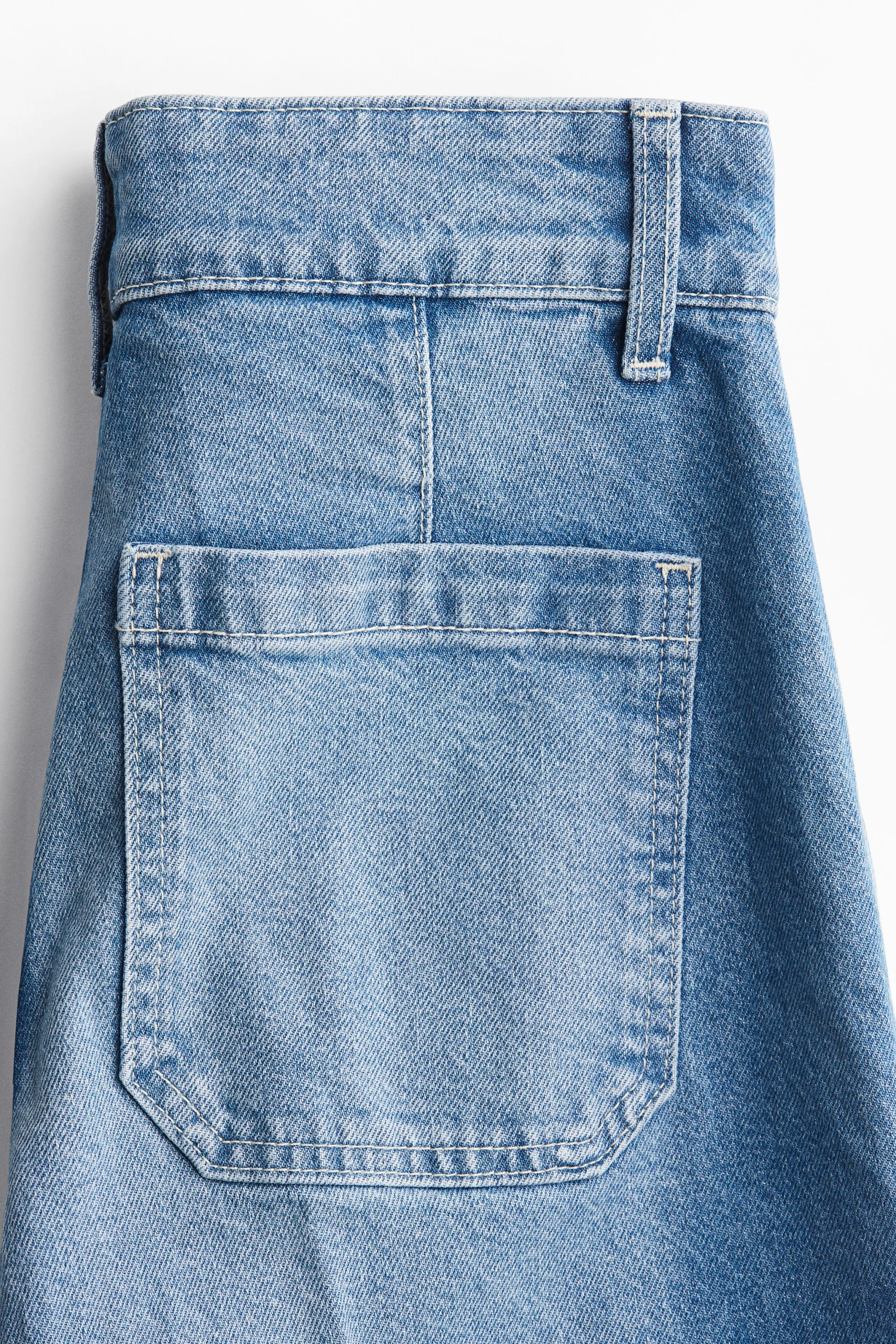Wide High Jeans - Bleu denim clair