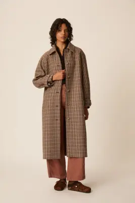 Manteau Yonique Carreau Grand Pa — photo 1