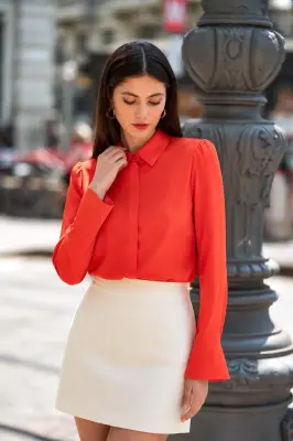 Marley Silk Blouse - Red orange — photo 1