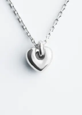 Collier à pendentif en cœur - Argenté — photo 1