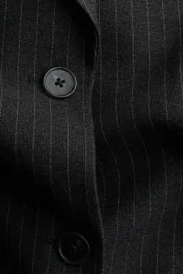 Blazer long à épaulettes - Gris foncé/rayures tennis — photo 5