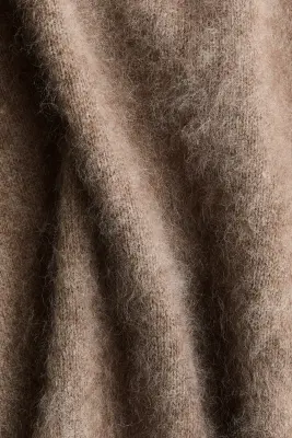 Pull en laine avec encolure en V - Beige ancien foncé — photo 4