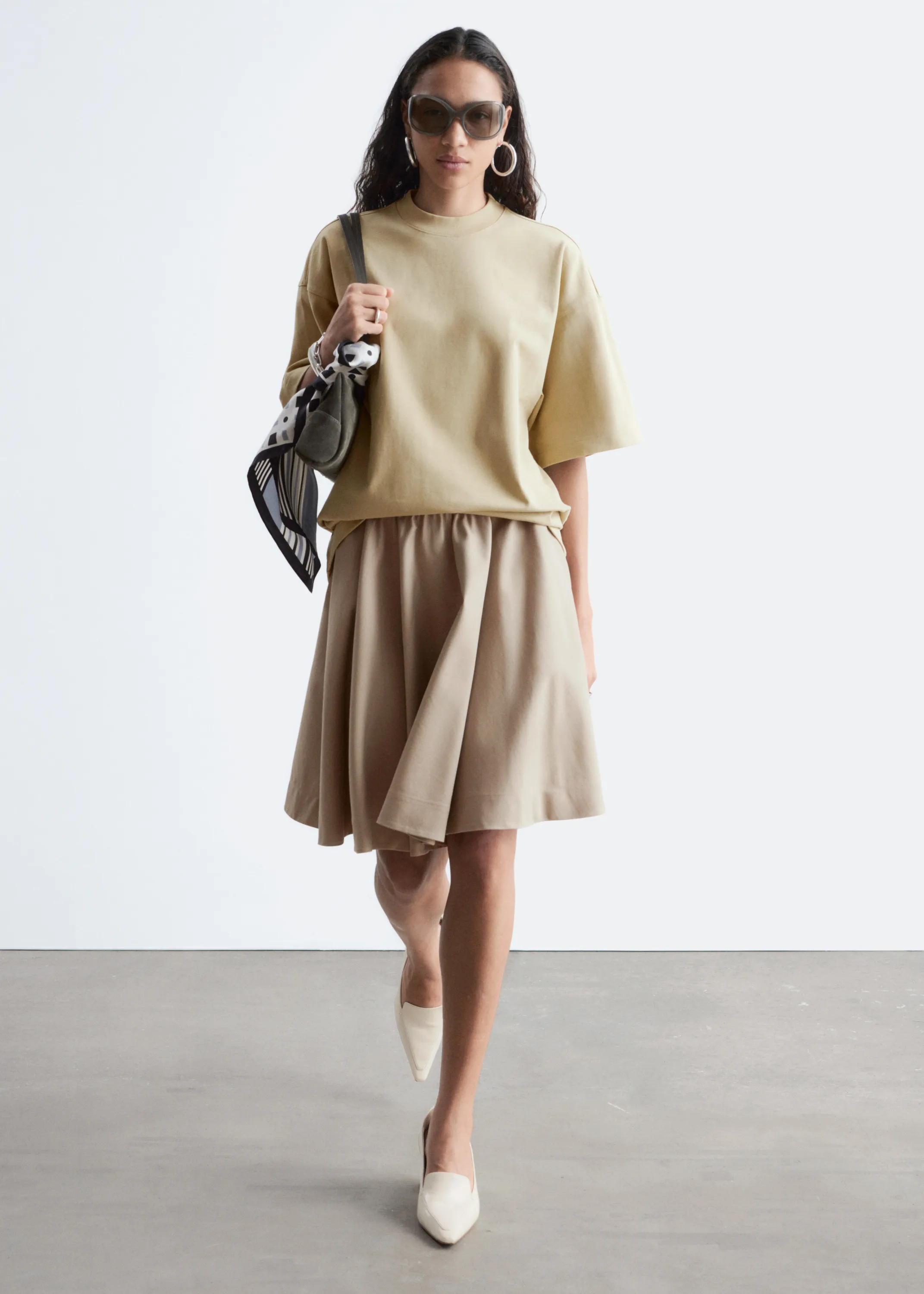 T-shirt oversize en coton - Jaune pâle