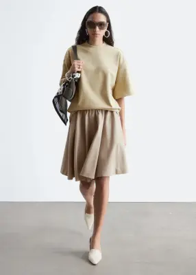 T-shirt oversize en coton - Jaune pâle — photo 1