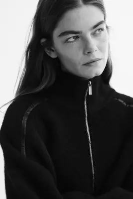 Gilet oversize zippé - Noir — photo 2