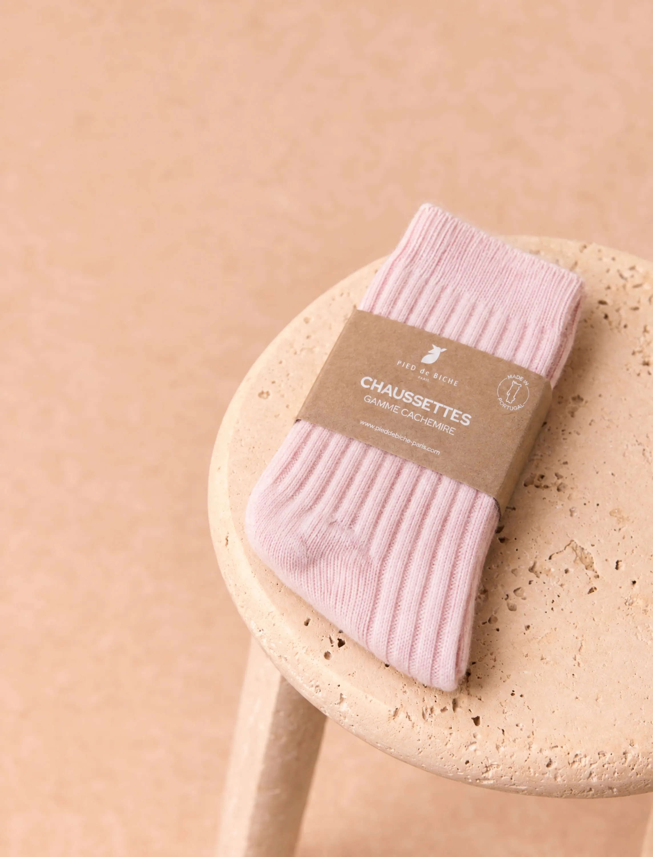 Chaussettes cachemire - Rose pâle