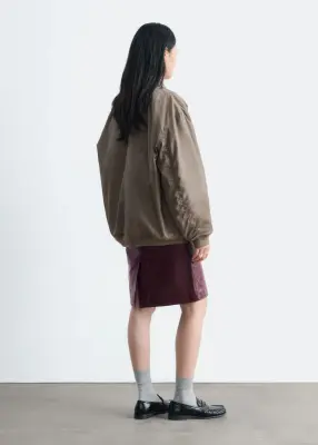 Veste style bomber longue - Vert kaki — photo 5
