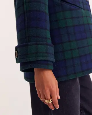 Manteau Trixie tartan bleu et vert — photo 5