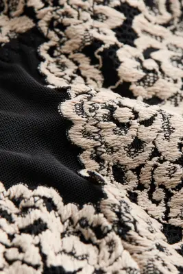 Body en dentelle avec bonnets paddés - Noir/crème — photo 5