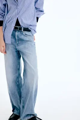 Wide High Jeans - Bleu denim clair — photo 2