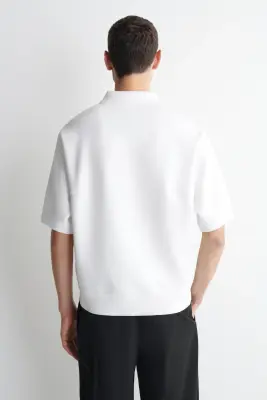 POLO EN JERSEY DE NÉOPRÈNE - BLANC — photo 4