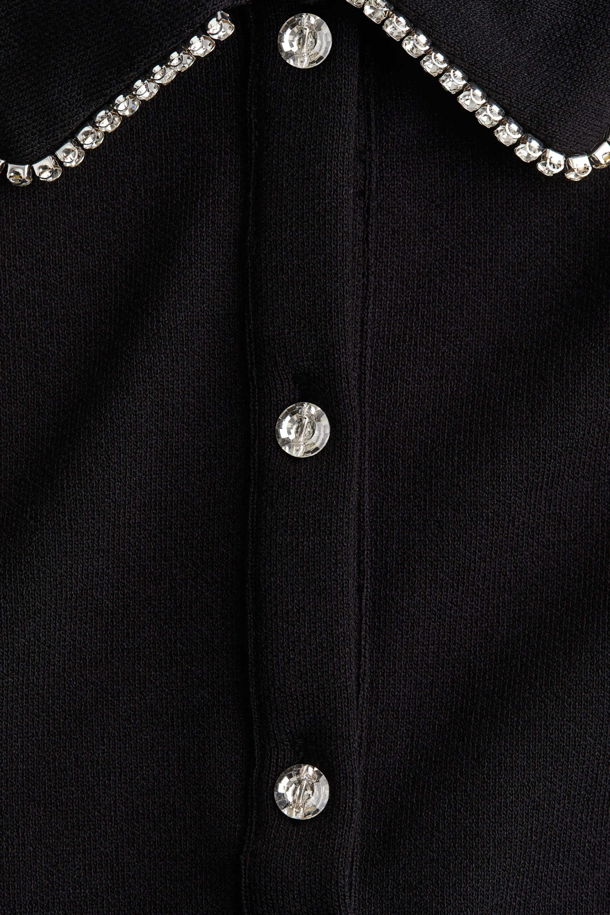 Polo avec strass - Noir