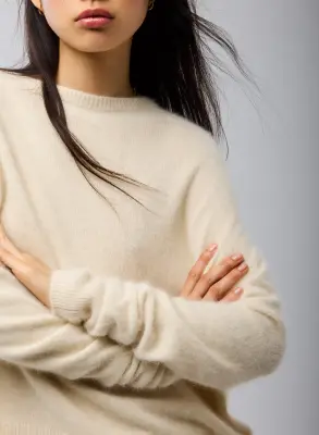 Pull Milk Col Rond Manches Longues en Raccoon/ Polyamide — photo 3