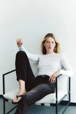 Straight Regular Waist Jeans - Noir denim — photo 2