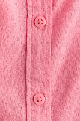 Blouse en lin mélangé - Rose — photo 3