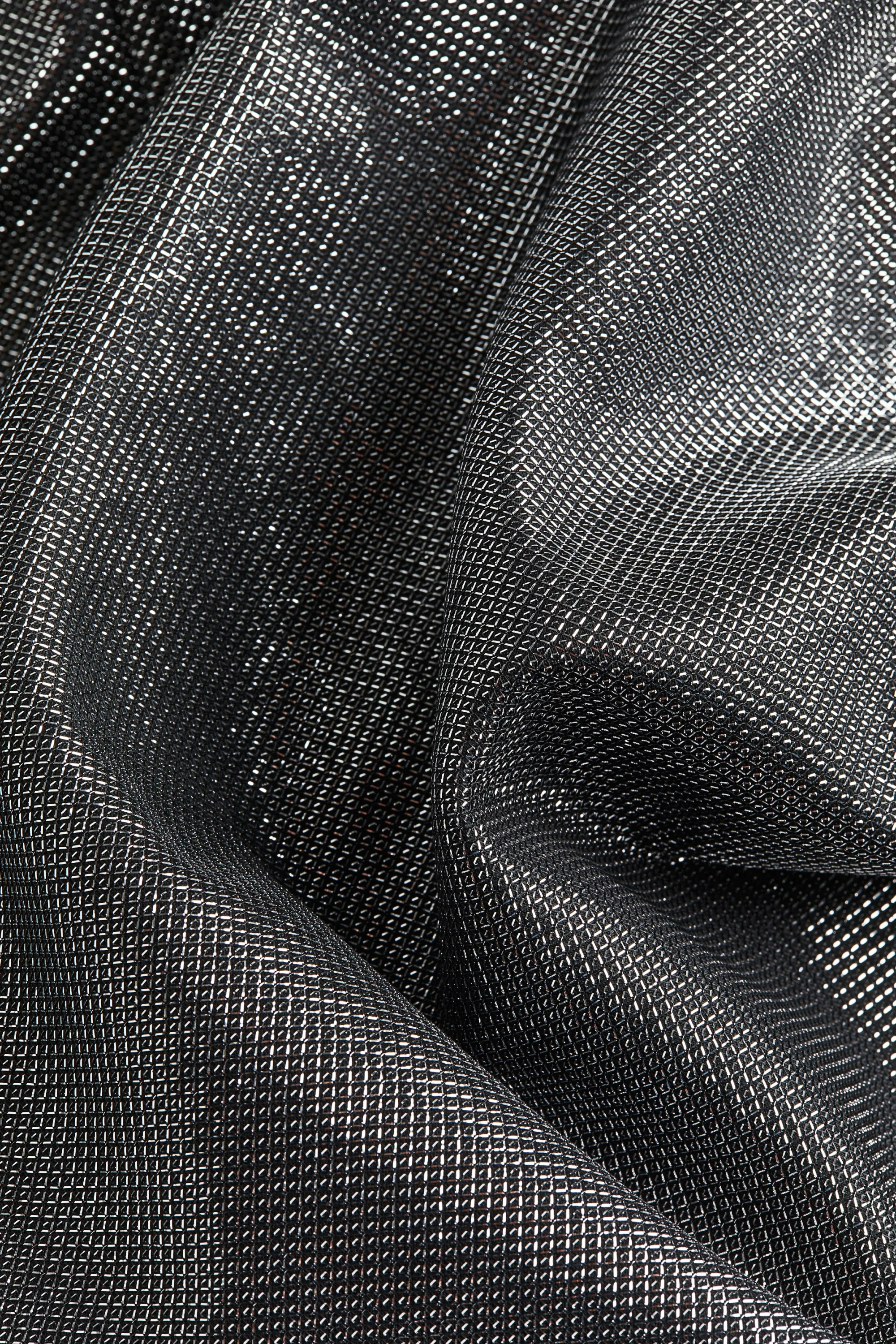 Robe brillante avec épaulettes - Noir/argenté