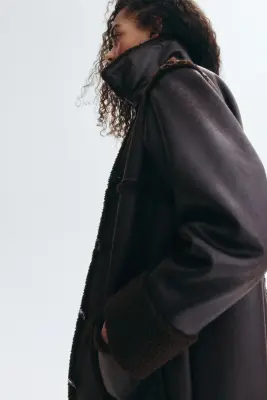 Manteau double face - Marron foncé — photo 4