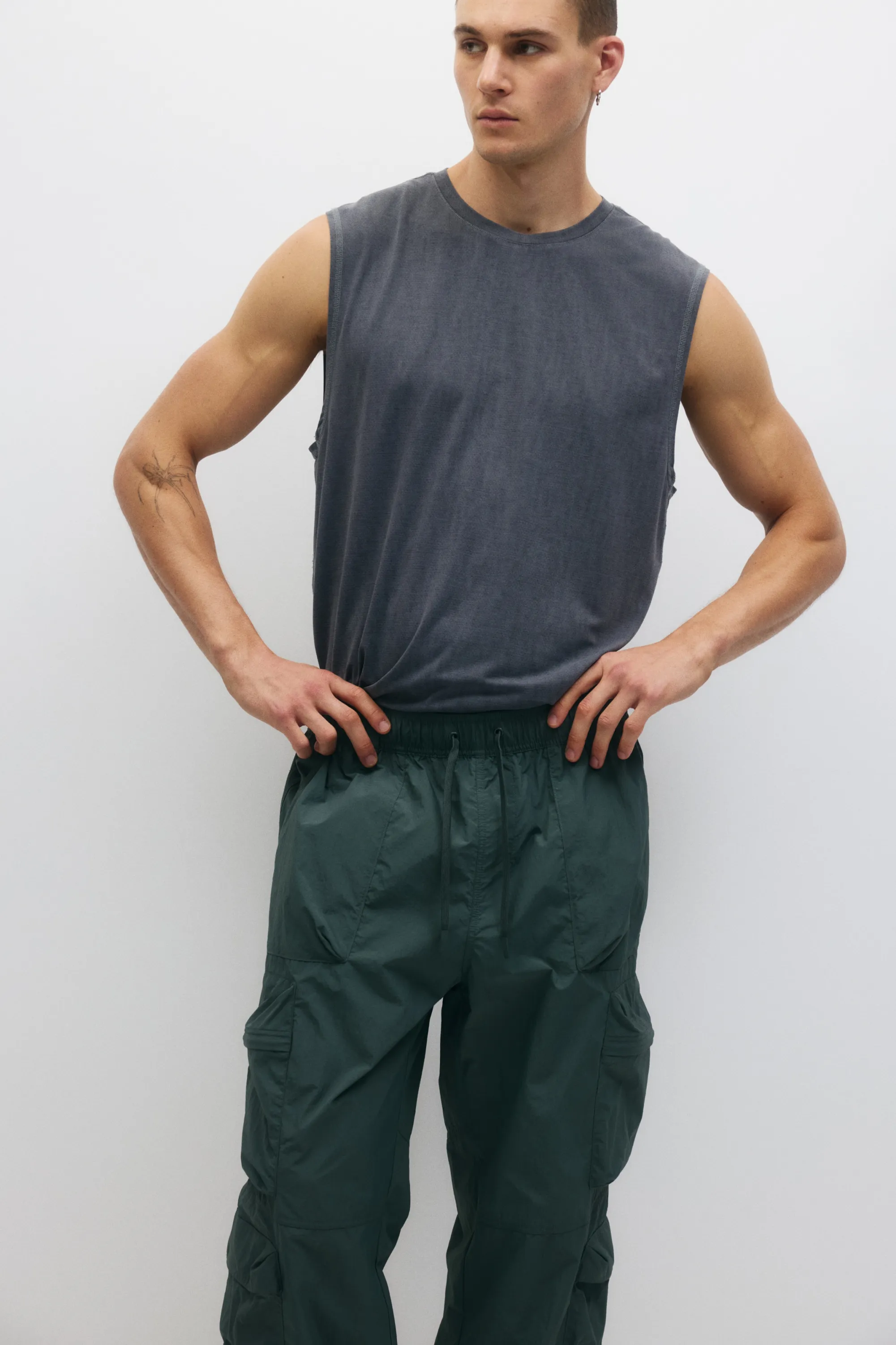 Pantalon cargo déperlant Loose Fit - Vert
