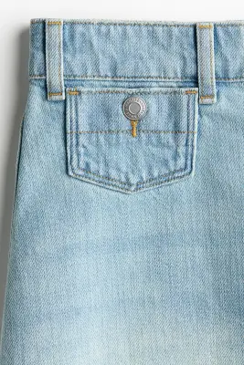 Jupe trapèze en denim - Bleu denim clair — photo 3