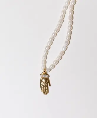 Nouveau ! ALHAJA Pendentif Fatima Perles Naturelles — photo 5