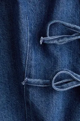 MAMA Gilet sans manches à nouer en denim - Bleu denim — photo 4