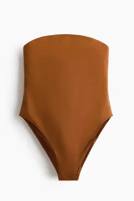 Maillot de bain bandeau paddé - Marron — photo 4