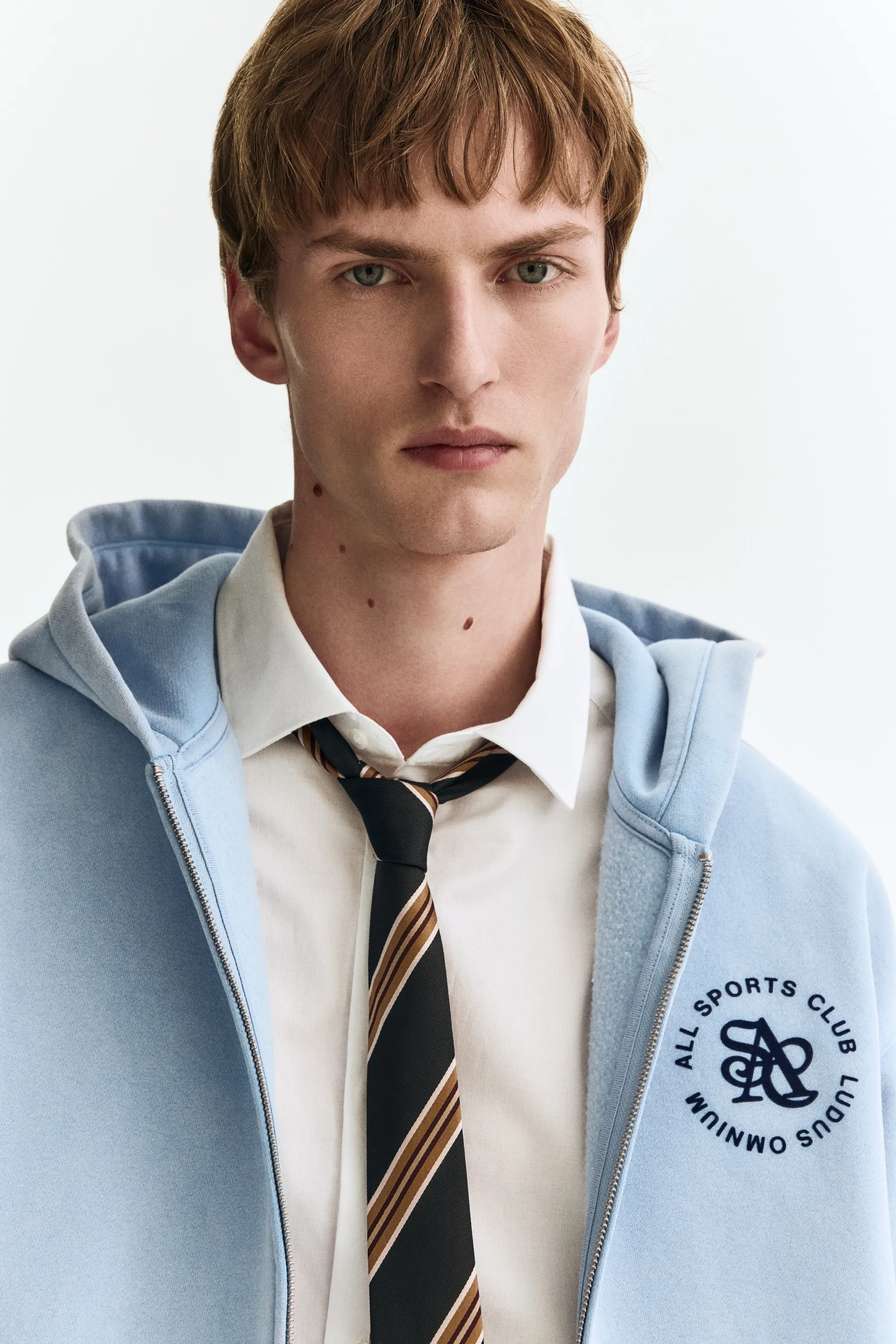 Veste à capuche zippée Loose Fit - Bleu clair/All Sports Club